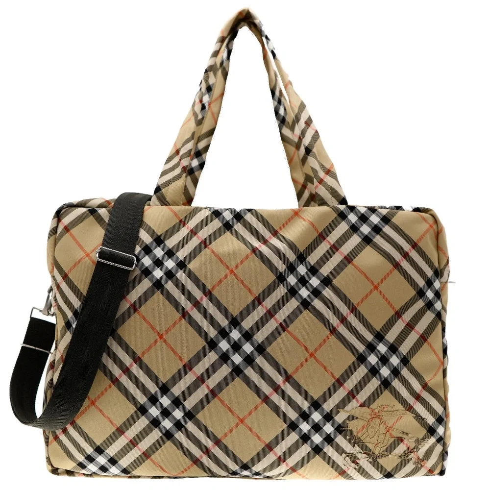 Burberry Classics Weekender Duffle Bag Large Check Canvas New